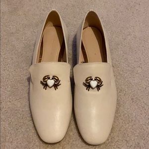 Zara nude leather loafers